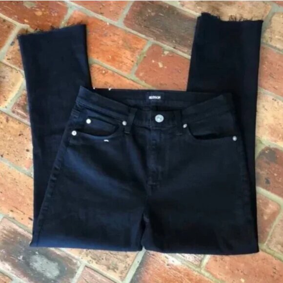 Hudson Jeans Harper High Rise Crop Baby Kick Flare in Black Size 26. - Picture 4 of 13